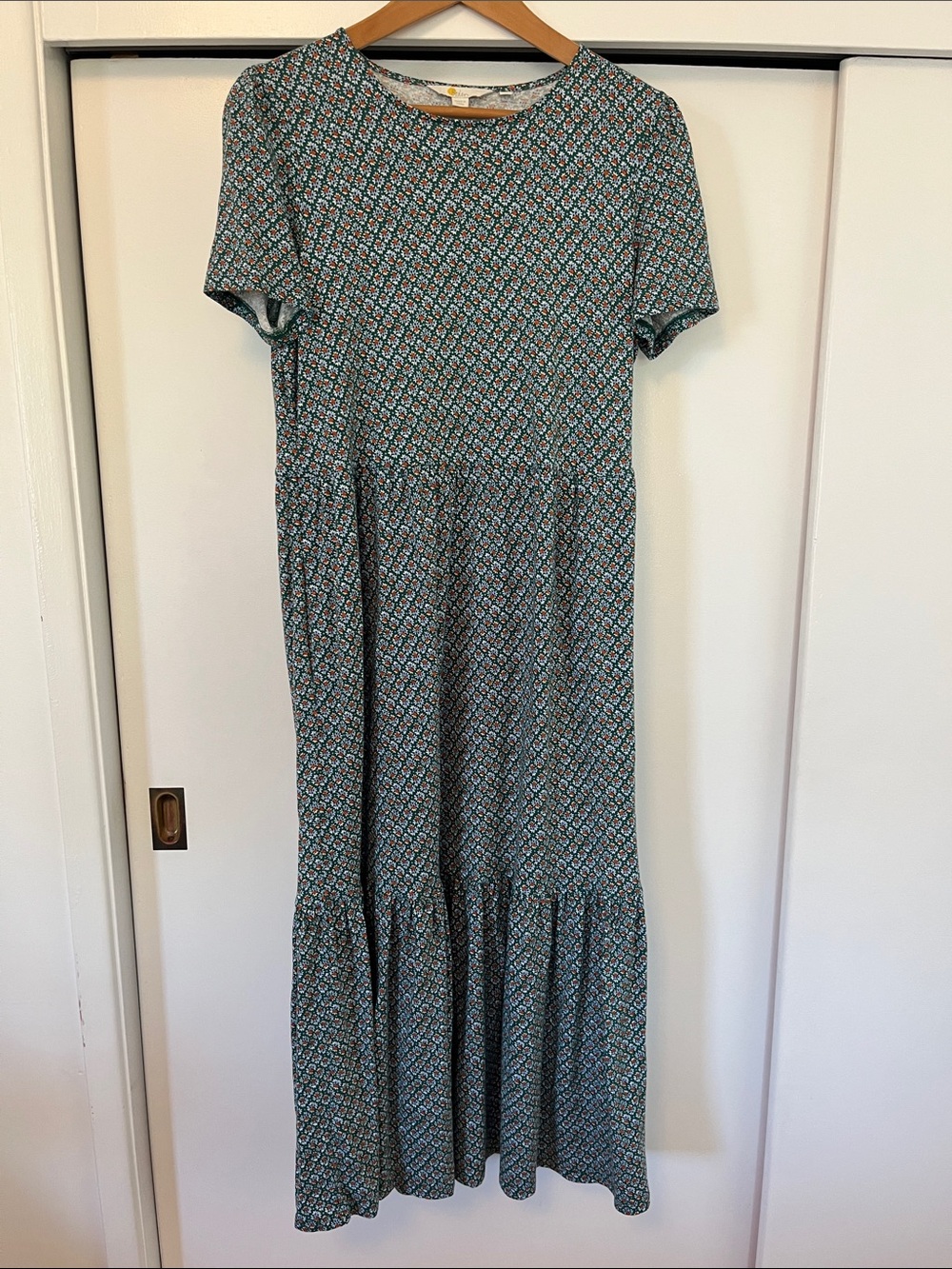 Boden Tiered Patterned Maxi Dress Size 8R